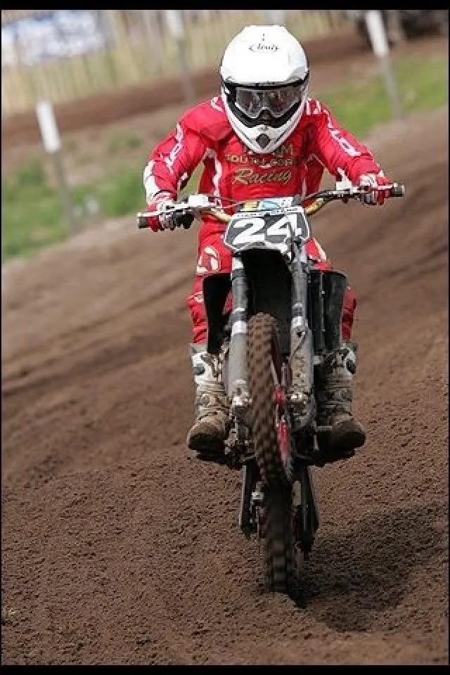 Liam Garland during his British youth motocross racing career