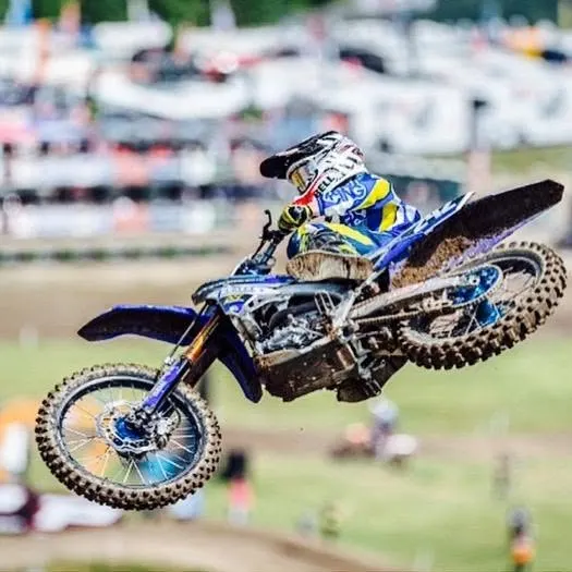 Liam Garland competing at the British Motocross Grand Prix at Matterley Basin in 2015