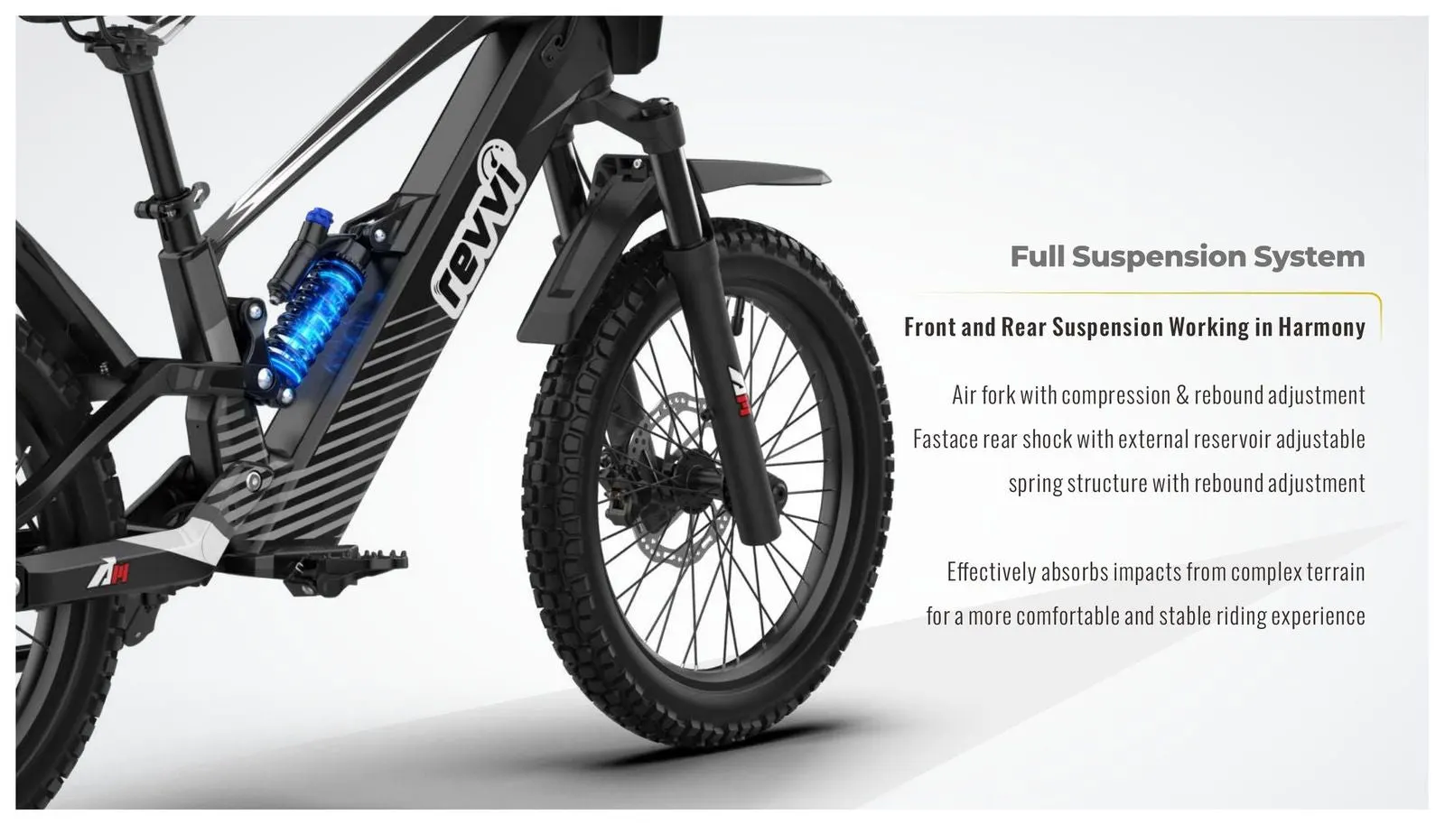 Revvi 20 Plus suspension detail