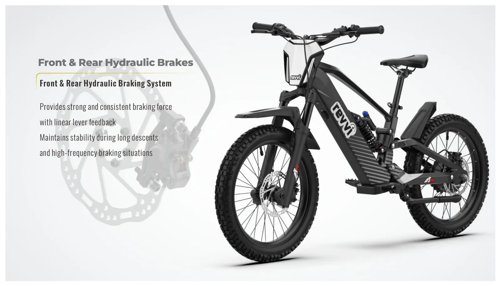 Revvi 20 Plus hydraulic disc brake detail