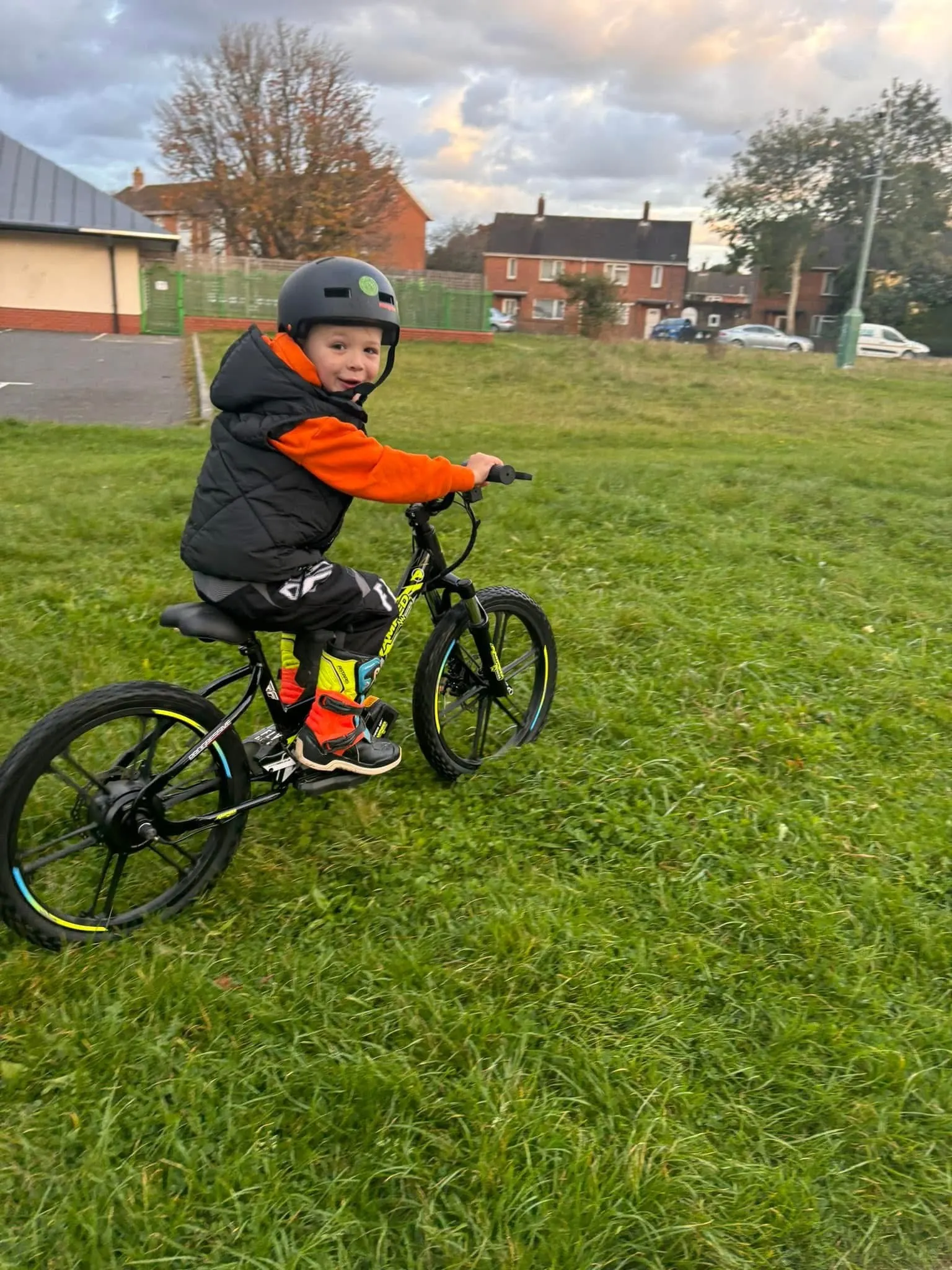 Young rider on an Amped A20 electric balance bike