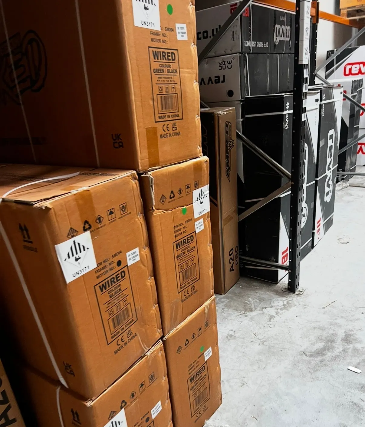 EBOX bikes dispatched from UK warehouse network