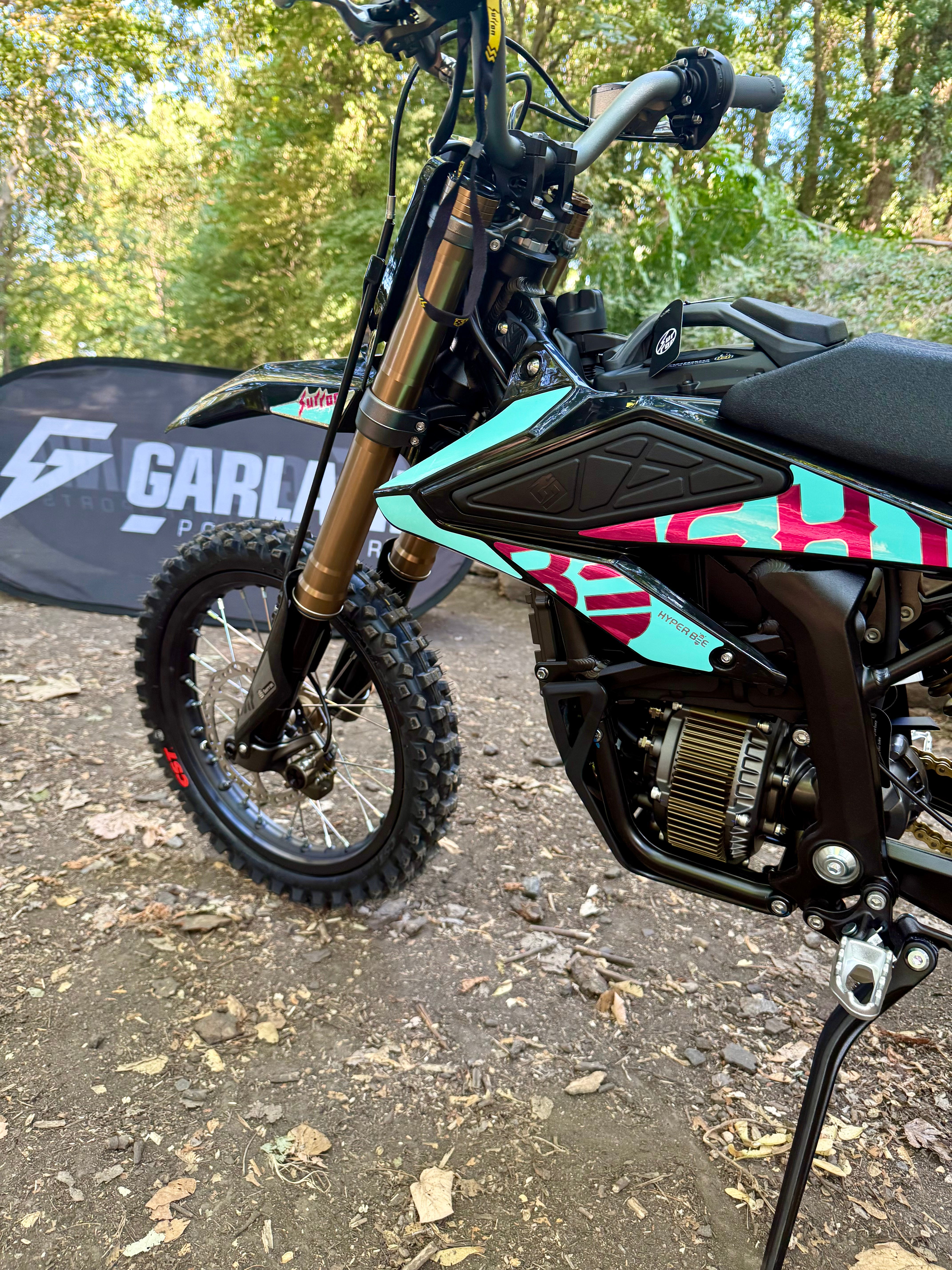 Sur-Ron Hyper Bee showing compact 14/12 chassis and off-road suspension