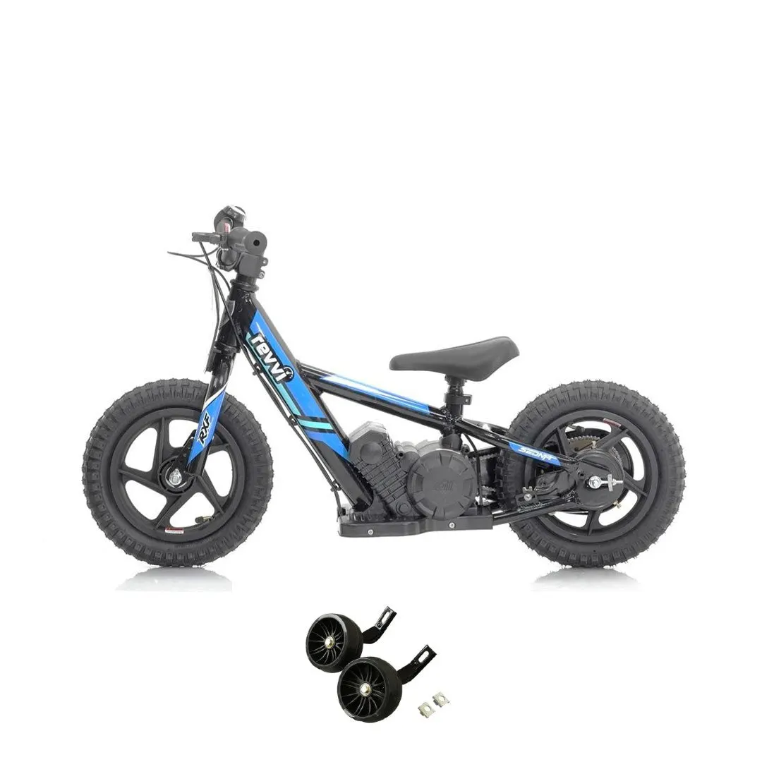 Revvi 12" Electric Bike & Stabilisers Bundle - Blue